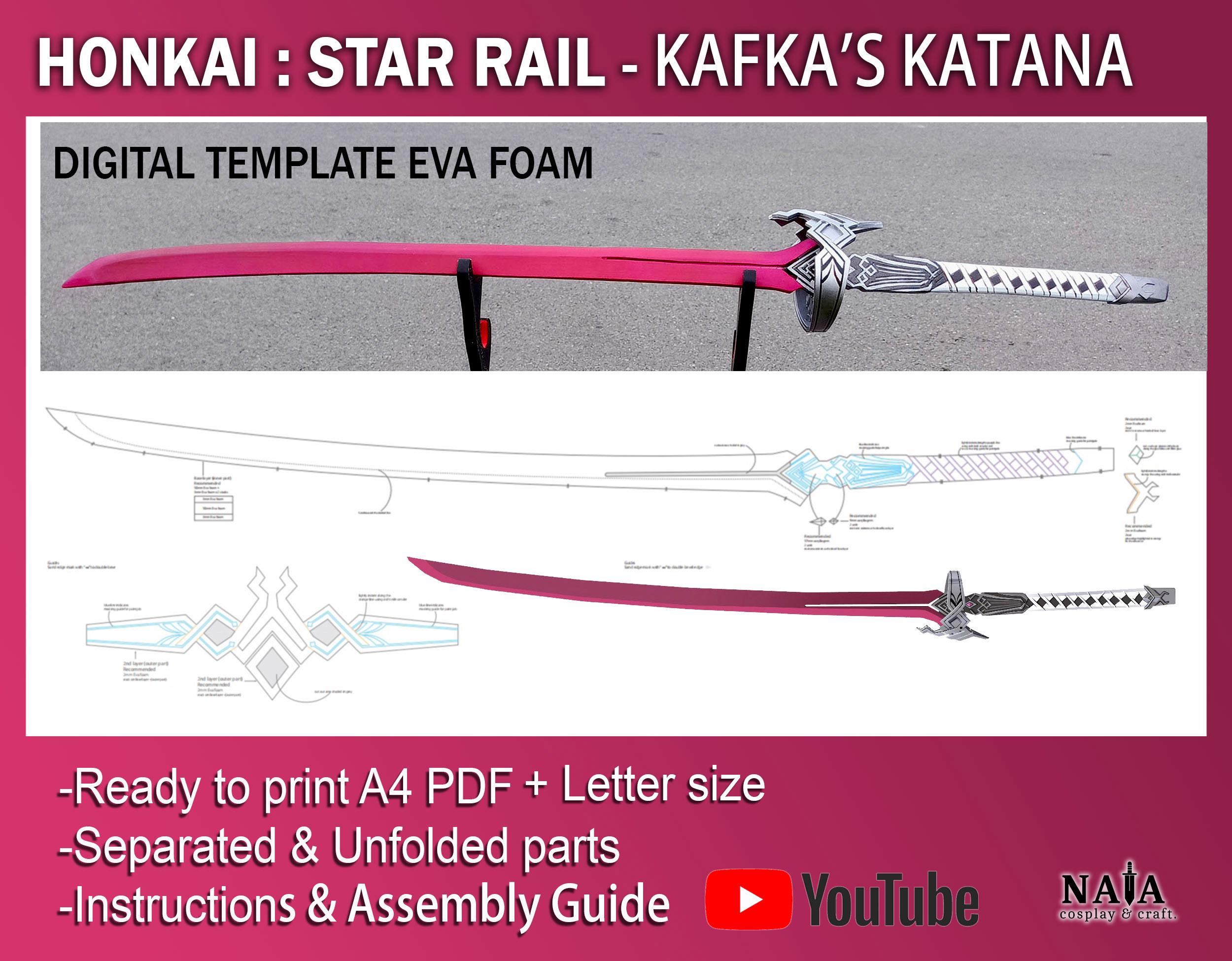 Honkai Star Rail カフカの刀コスプレ小道具 デジタルDIYテンプレート