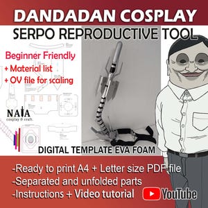 Serpo Alien Reproductive Tool Cosplay Template Pattern PDF for EVA foam prop banana