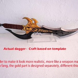Solo Leveling Arise Kasaka Venom Fang dagger Cosplay Prop - Digital PDF template pattern blueprint EVA foam Sung Jin woo image 6