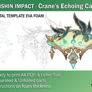 Genshin Auswirkungen Cosplay Prop Crane's widerhakender Call-Digital-DIY-Vorlage