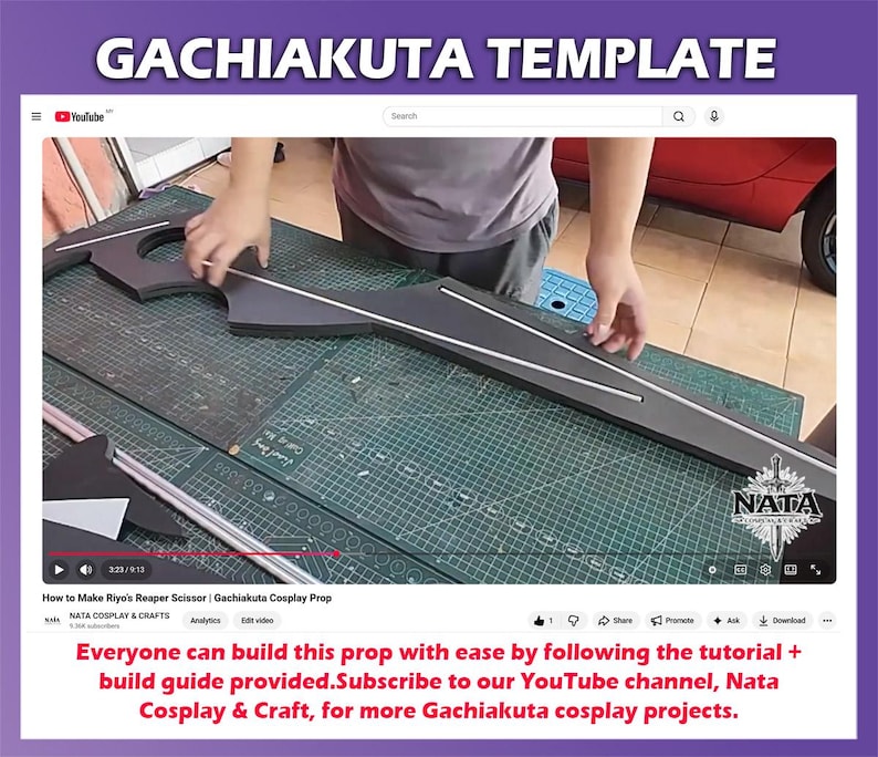 Gachiakuta Riyo The Ripper Scissor Template | EVA Foam Cosplay Pattern + Tutorial (able to move) image 9