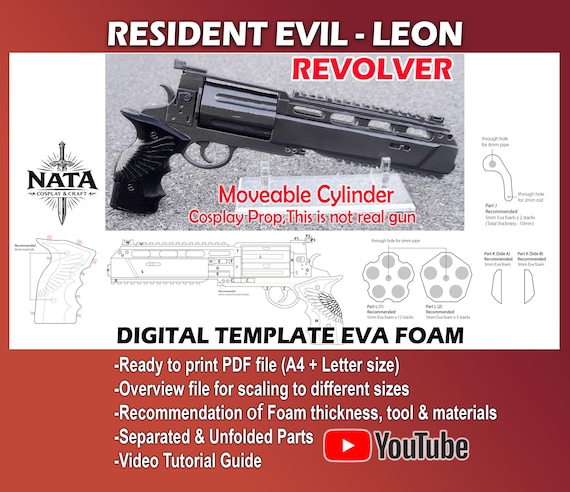 バイオハザード レクイエム レオン リボルバー コスプレ用型紙 - EVA