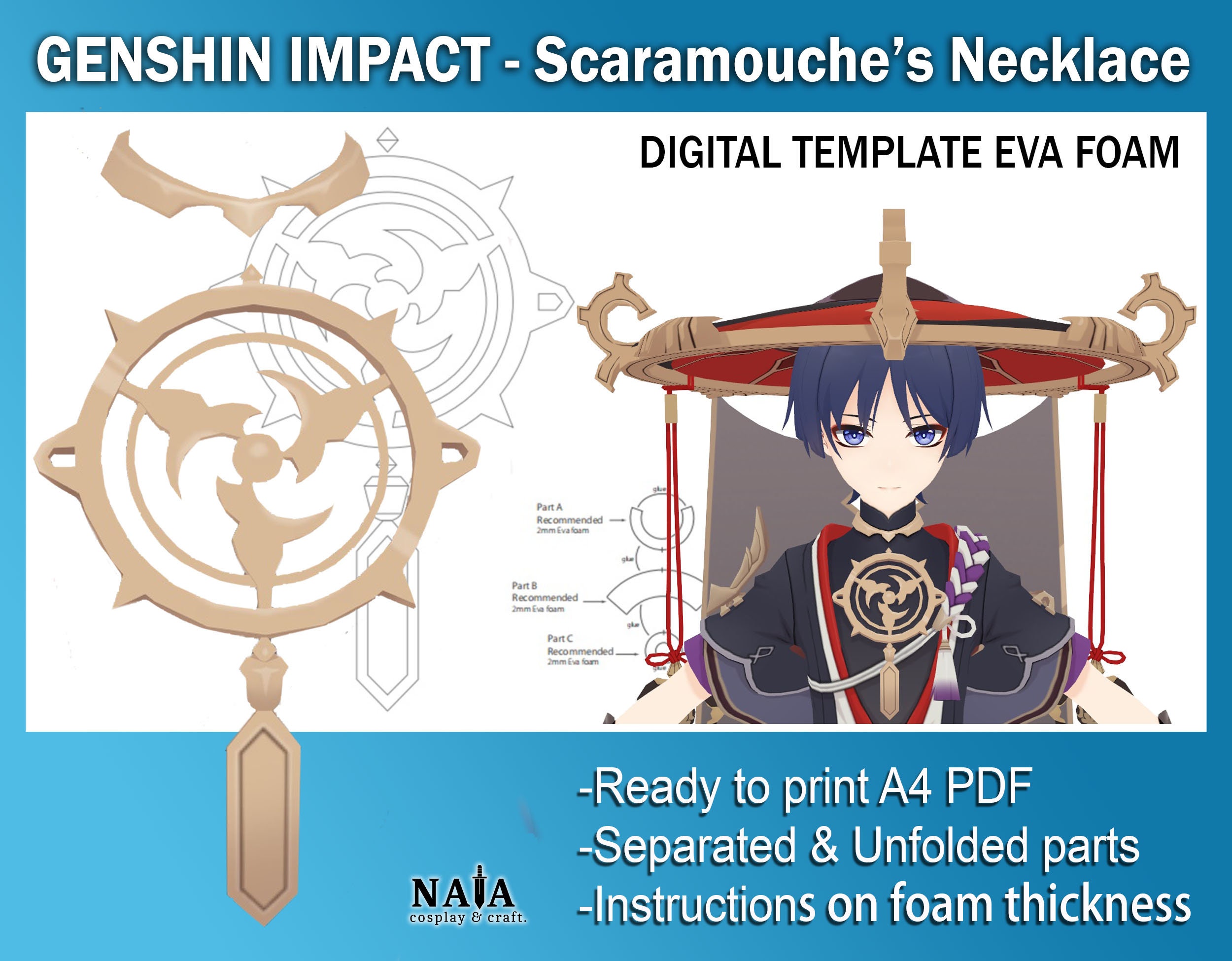 Genshin Impact Scaramouche Acrylic Bag Pendant Keychain Cosplay