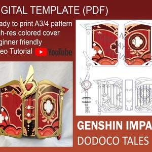 Puede incluir: Una plantilla digital para un accesorio de cosplay de Genshin Impact Dodoko Tales. La plantilla incluye un patrón imprimible A3/4 y una cubierta a color de alta resolución. La plantilla es fácil de usar e incluye un tutorial en video.