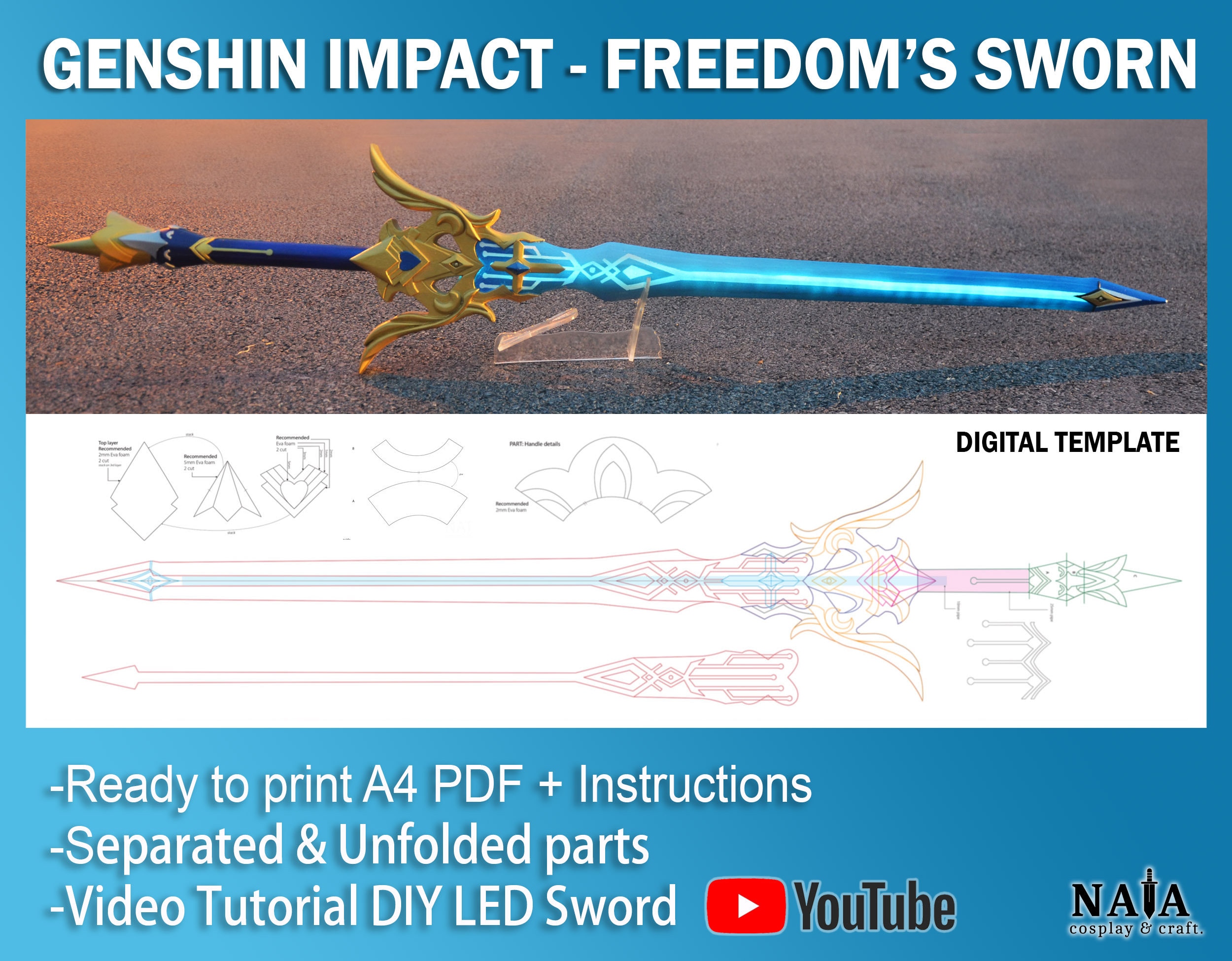 Genshin Impact Cosplay Prop Kazuha's Sword Freedom Etsy New Zealand