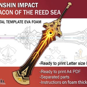 Genshin Impact Cosplay Prop - Modello fai da te Beacon of the Reed Sea, modello in schiuma EVA per la spada claymore Dehya