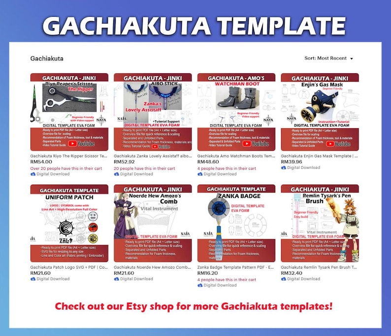Gachiakuta Riyo The Ripper Scissor Template | EVA Foam Cosplay Pattern + Tutorial (able to move) image 10