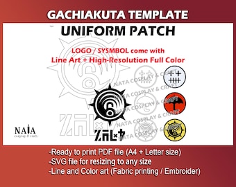 Gachiakuta Patch Logo SVG + PDF | Cosplay Badge Template Pattern