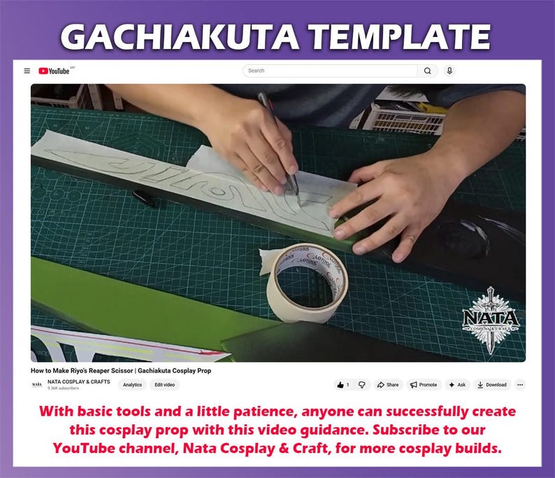 Gachiakuta Riyo The Ripper Scissor Template | EVA Foam Cosplay Pattern + Tutorial (able to move) image 4