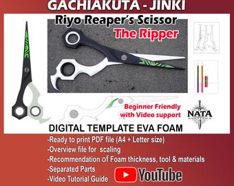 Szablon nożycowy Gachiakuta Riyo The Ripper | Wzór na kostium z pianki EVA + samouczek (możliwość ruchu)