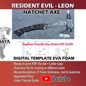 Molde do Machado Leon - Padrão de Cosplay de Resident Evil Requiem 9, atualização de machado tomahawk em espuma EVA