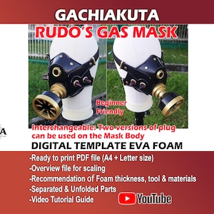 Rudo gasmaskmall - Gachiakuta EVA-skum cosplaymönster + handledning