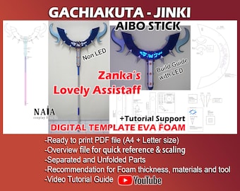 Gachiakuta Zanka Lovely Assistaff aibo Template | EVA Foam cosplay Pattern and Tutorial