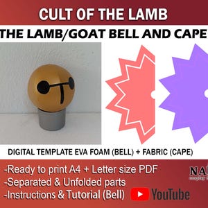 Cult of the Lamb Cosplay Bell and Cape cloak Template Pattern PDF for EVA foam