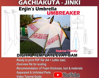 Gachiakuta Enjin Umbrella Umbreaker Template | EVA Foam Cosplay Pattern PDF + Tutorial