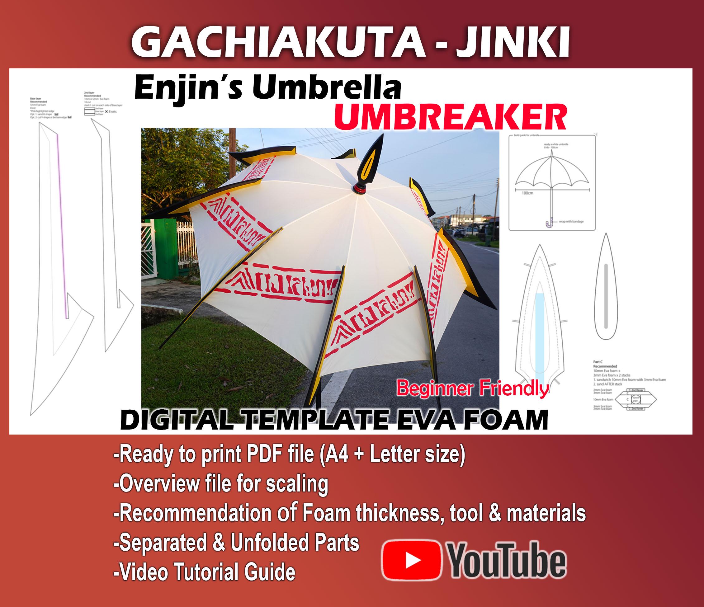 Gachiakuta Enjin Umbrella Umbreaker Template | EVA Foam Cosplay