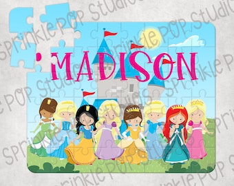 Plantilla de diseño de sublimación de rompecabezas de princesas ~ Princesas clásicas ~ Diseño de rompecabezas personalizado ~ Rompecabezas personalizado