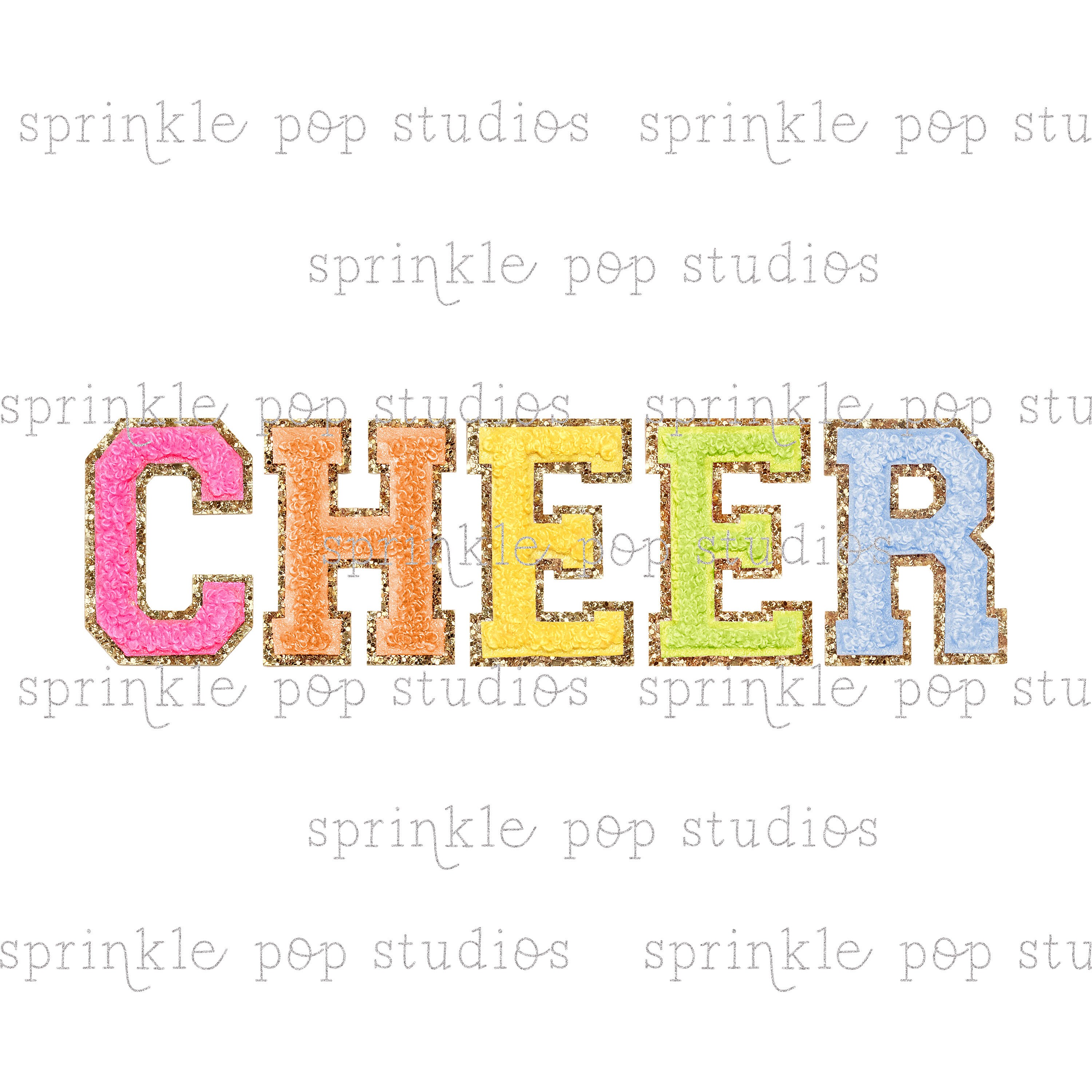 Cheer Shirt Design | Cheerleader Design | Colorful Patch Letters ...
