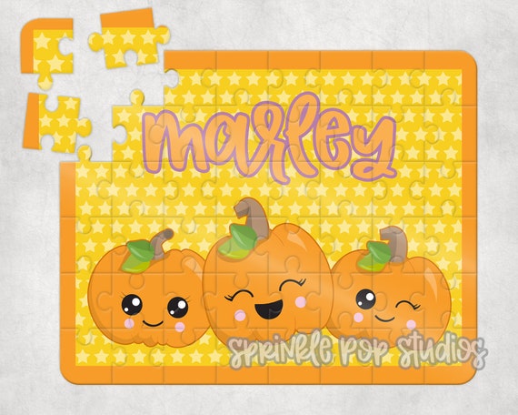 Cute Pumpkins Puzzle Sublimation Design (Digital Download)