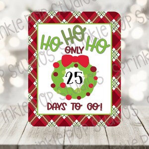 Christmas Countdown Dry Erase Board Template - Modello di progettazione della scheda di cancellazione a secco - Babbo Natale e renna - Natale Design