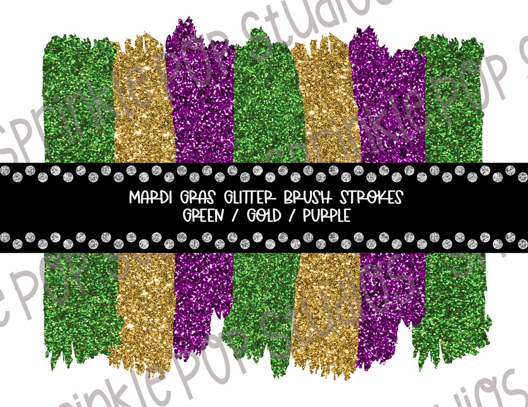 Mardi Gras Glitter Brush Stroke Background Sublimation Design Mardi