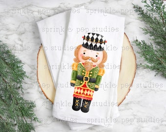 Nutcracker Design | Christmas Flour Sack Towel Design | Large Nutcracker | Christmas Sublimation Design