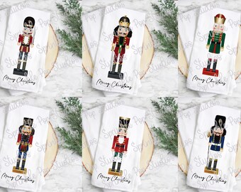 Bundle | Set of 6 Nutcracker Designs | Christmas Flour Sack Towel Design | Linen Texture | Large Nutcrackers | Christmas Sublimation Design