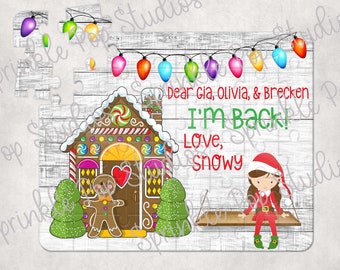 2 DESIGN BUNDLE ~ Christmas Puzzle Sublimation Design Template ~ Boy and Girl Elf ~ Gingerbread House ~ Customizable Name Puzzle