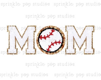Baseball Mom Shirt Design | Baseball Design | Colorful Patch Letters | Varsity Letters | Faux Chenille Letters | Blanc