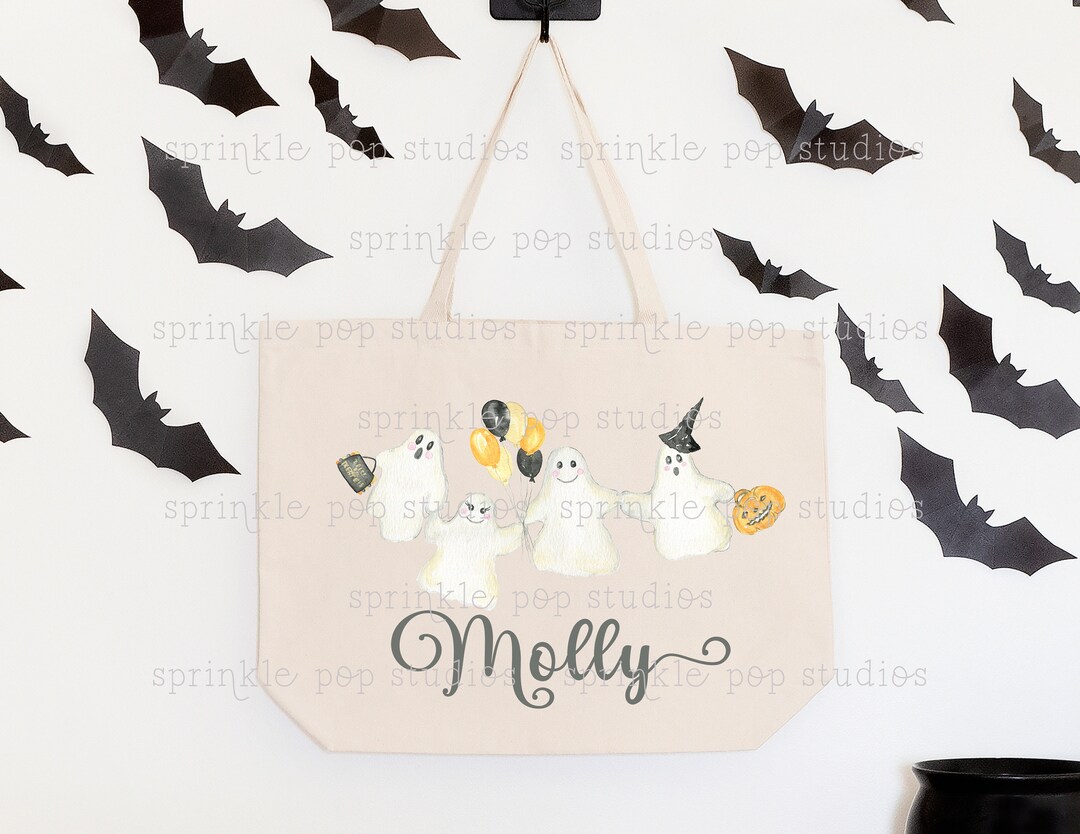 Halloween Trick or Treat Bag Design | Ghost Party | Custom Name ...