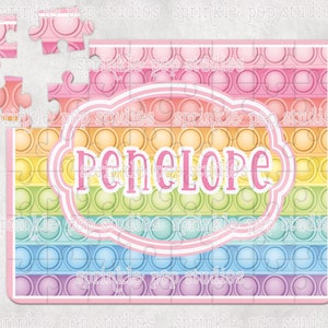 Pop It Puzzle Sublimation Design Template ~ Pastel Rainbow ~ Fidget Puzzle ~ Custom Puzzle Design ~ Personalized Puzzle