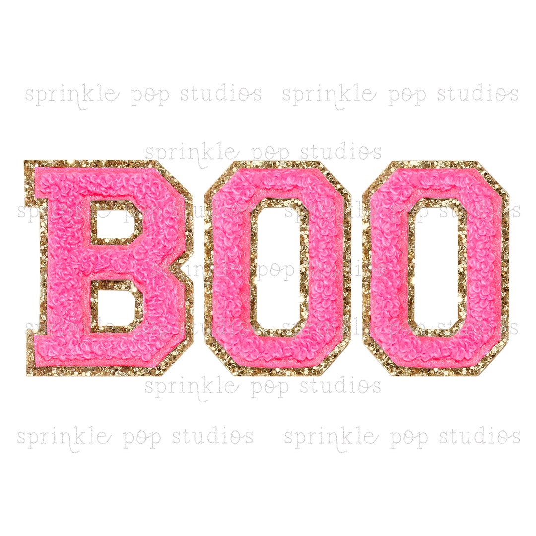 Halloween Shirt Design | Boo | Colorful Patch Letters | Varsity Letters ...