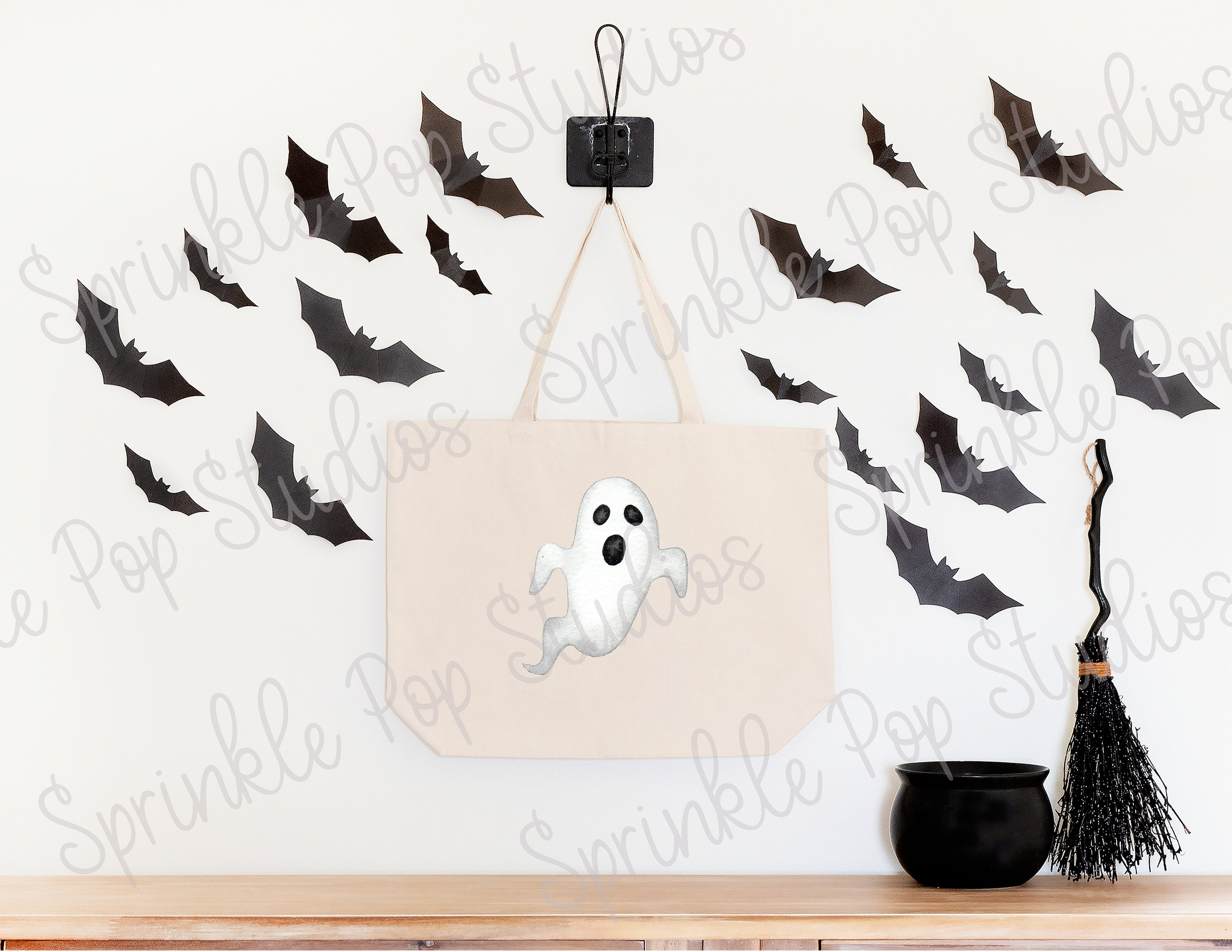 Halloween Trick or Treat Bag Design ~ Custom Name Halloween Bag ~ Ghost ...