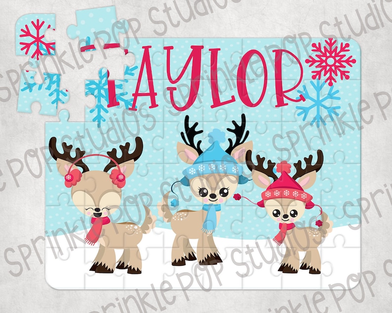 Download Cute Winter Deer Puzzle Sublimation Design Template Cute ...
