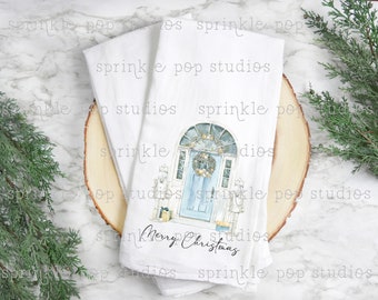 Christmas Flour Sack Towel Design ~ Merry Christmas ~ Nutcracker Decor ~ Front Door Christmas Design