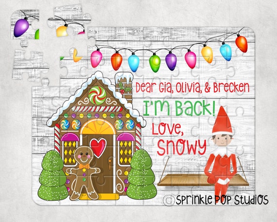 Christmas Puzzle Sublimation Design Template Gingerbread