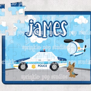 Police Puzzle Sublimation Design Template ~ Policeman Puzzle ~ Custom Puzzle Design ~ Personalized Puzzle