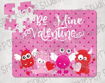 Valentine's Day Puzzle Design ~ Monsters ~ Valentine's Sublimation Design