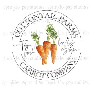 Spring Design ~ Cottontail Farms Carrot Company ~ Kitchen Towel Design ~ Digital Download ~ Farmhouse Design