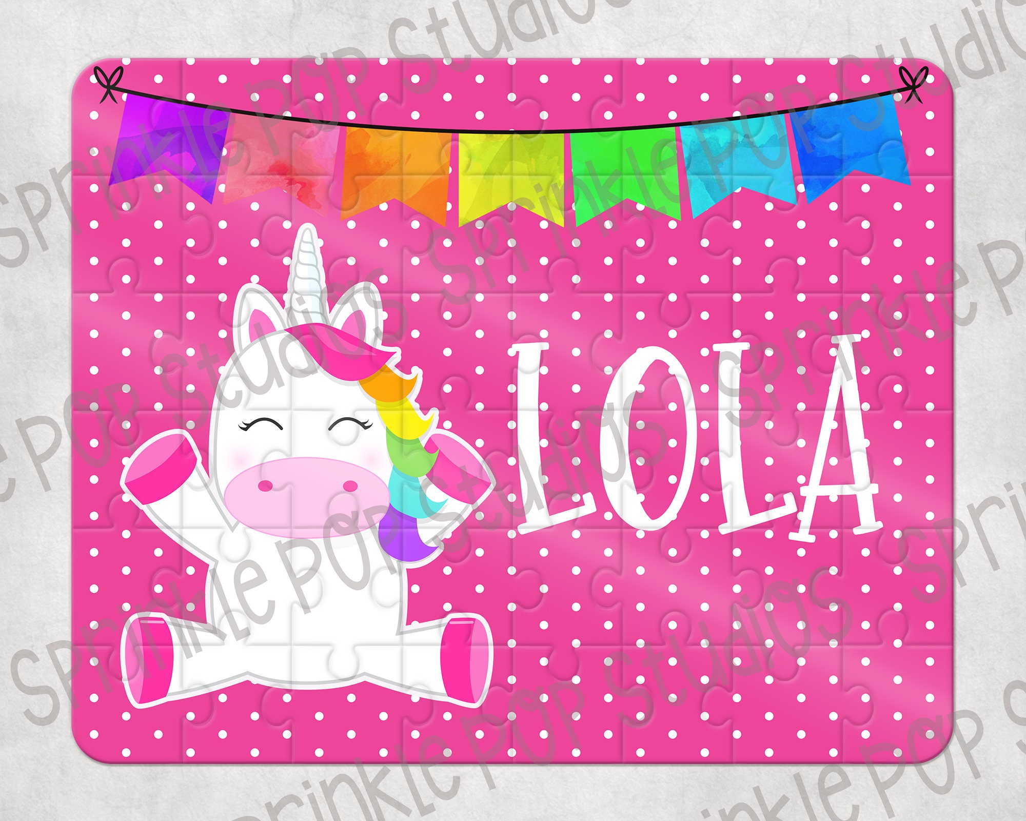 rainbow unicorn puzzle sublimation design template unicorn etsy