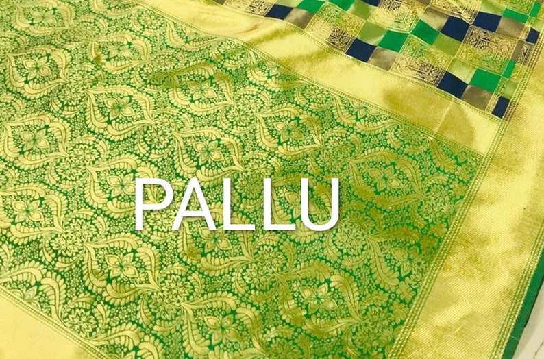 Pure Banarasi Jacquard saree with Fantastic Checks pattern Weaving with thread and zari with beautiful blouse Vrushali/'S Saree