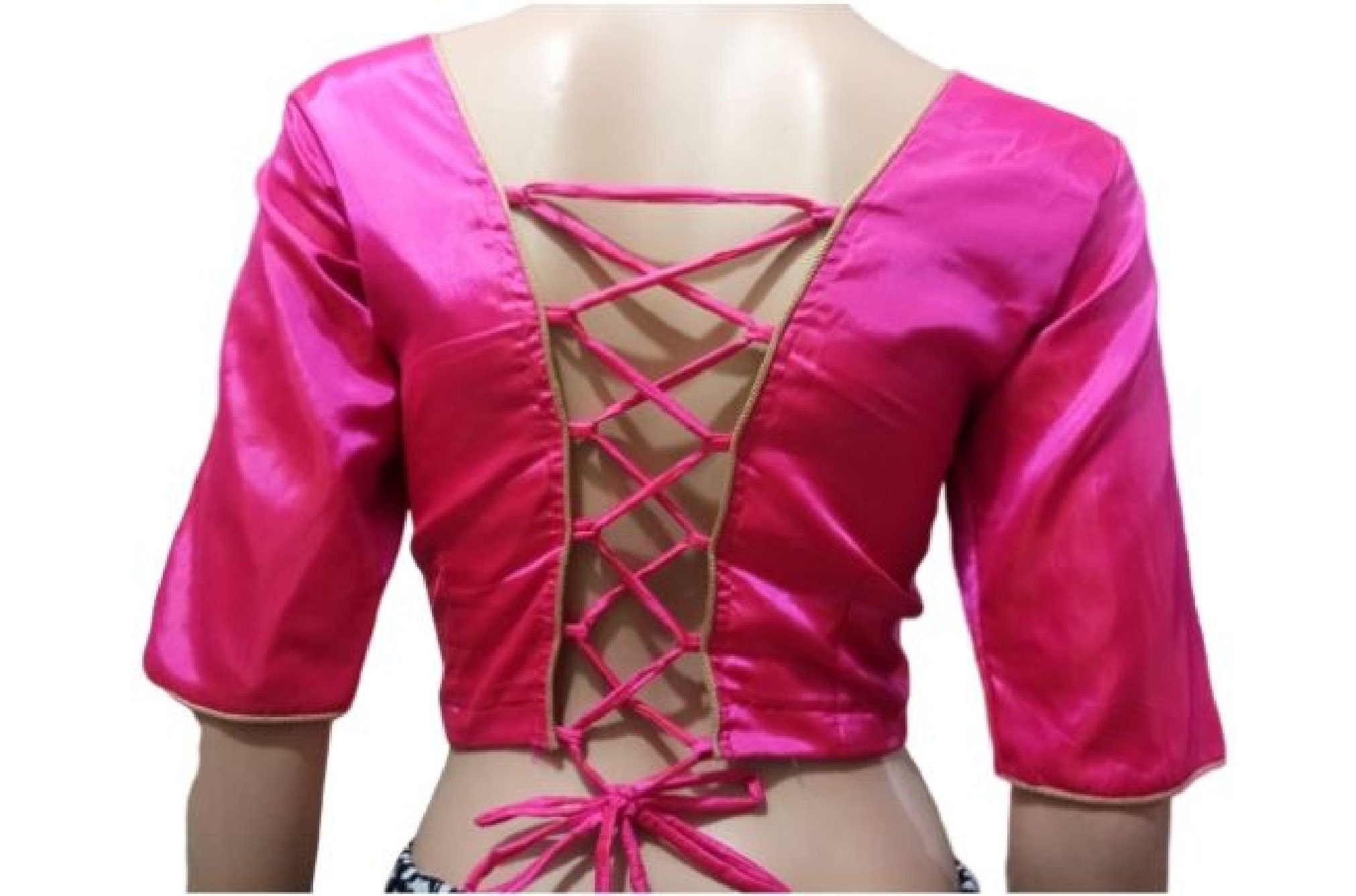 Hot Pink Designer Silk Saree Blouse Readymade Sari Blouse | Etsy