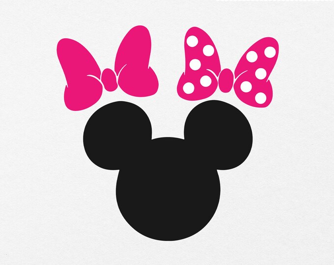Minnie Mouse with Bow, Minnie with bow, Minnie Mouse cricut, Minnie...