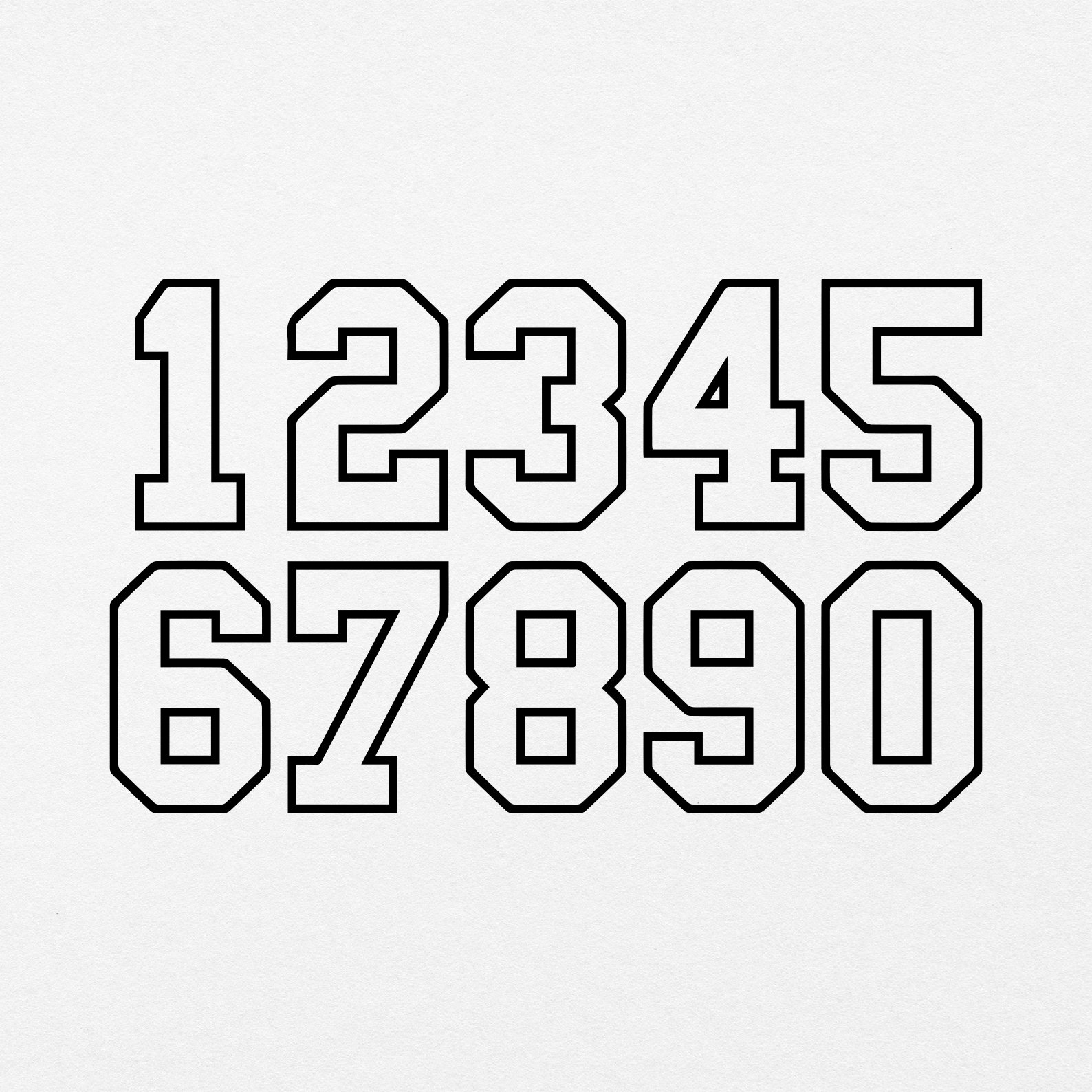 Numbers Svg Varsity Numbers Svg Numbers Instant Download Etsy