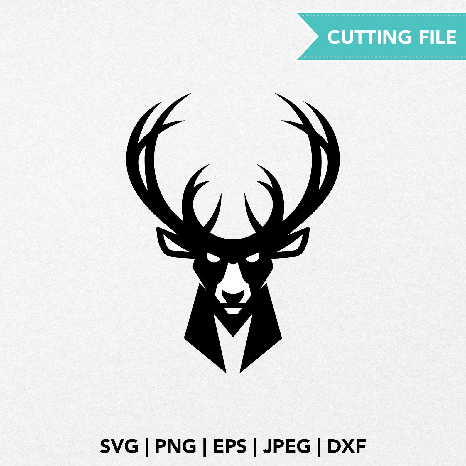 MIlwaukee Bucks Black and White Bucks vector Bucks logo NBA Etsy