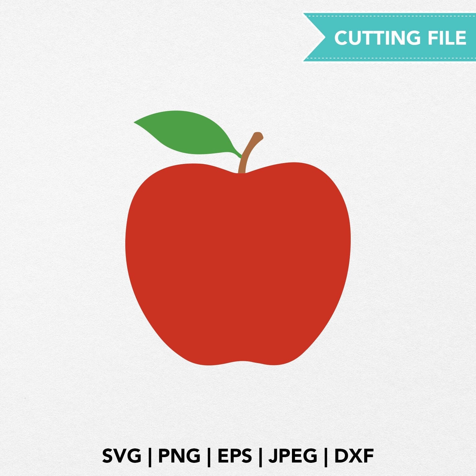 Apple SVG Red Apple Cutout Apple Instant Download Roter Etsy