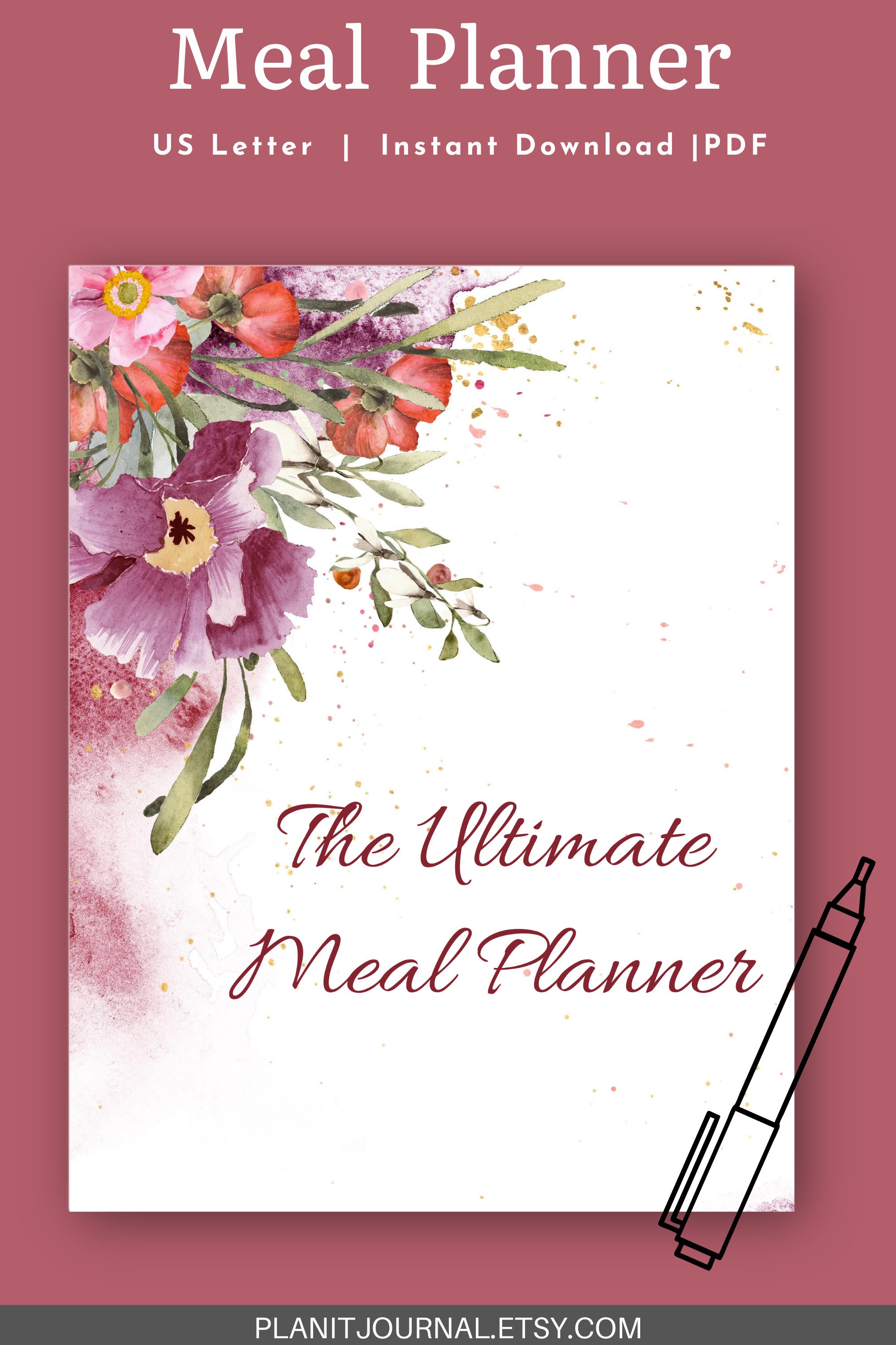 The Ultimate Meal Planner Printable | Digital Download | PDF - Etsy