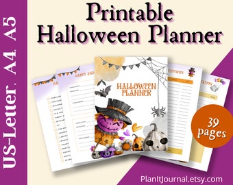 Printable Halloween Planner,Spooky Planner,Halloween Party,Witchy planner pages,Fall planner,Trick or Treat planner,Holiday planner