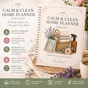 Printable Home Cleaning Planner | Household Management Binder | Weekly & Monthly Cleaning Schedule | Digital PDF Planner
