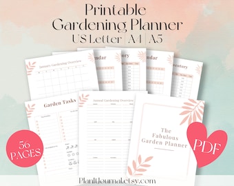Printable Gardening Planner  - US- Letter,A4, A5  - Garden Journal, Gardening Log,Digital Download, PDF